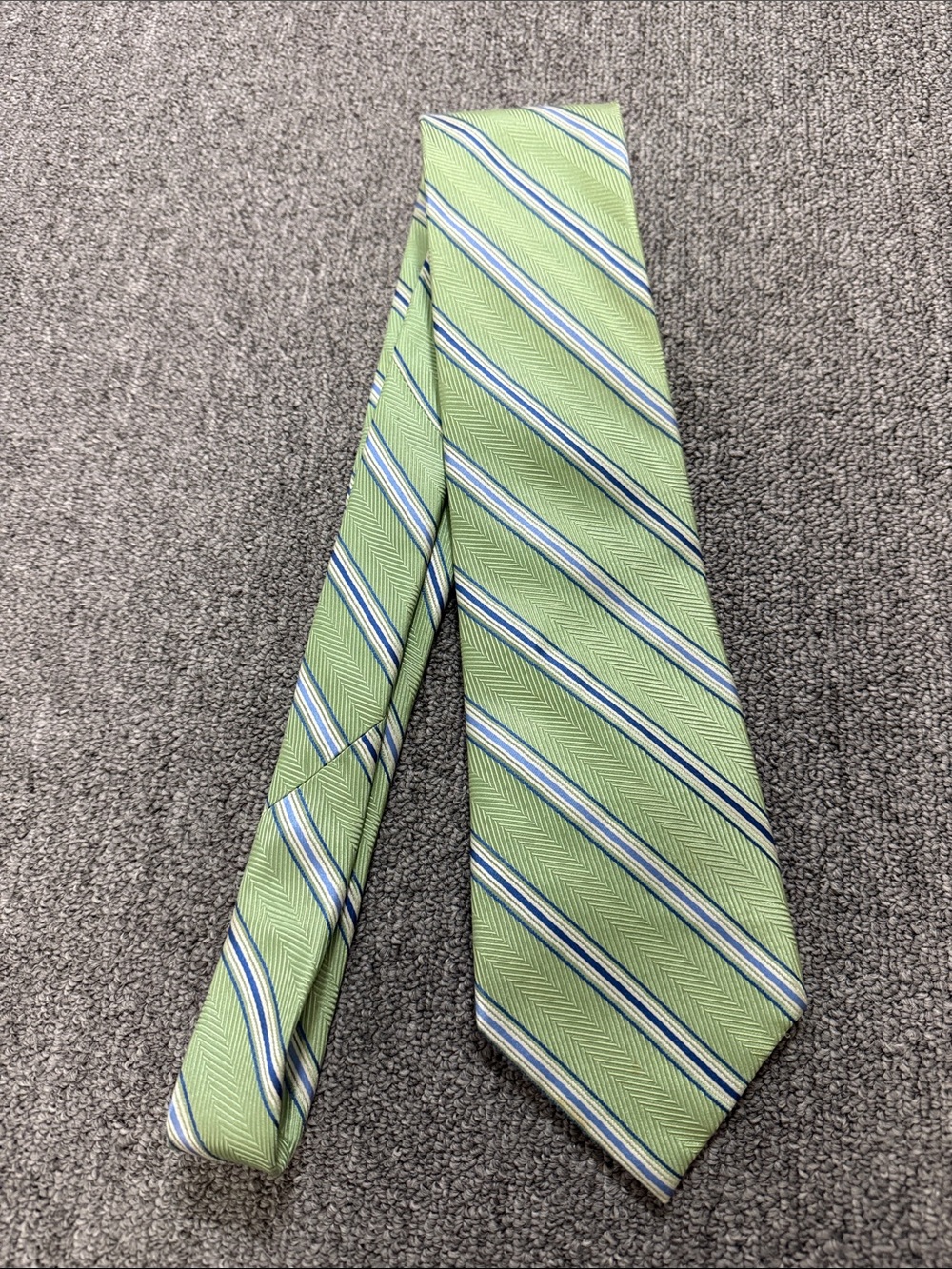 Michael Kors Green Striped Silk Tie - Classic Dress Tie